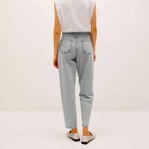 Gray dart slouchy jeans